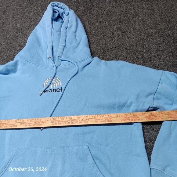 Monet Skateboards Hoodie Adult Large Blue Pullover Sweatshirt Painted‎ - Picture 5 of 8